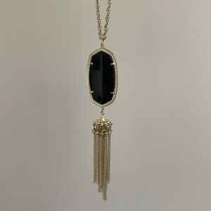 Kendra Scott Rayne gold and black pendant necklace